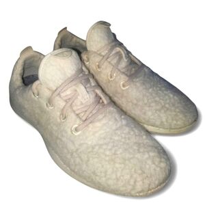 ALLBIRDS Cream ZQ Merino‎ Wool Teddy Sherpa Fuzzy Runner Fluffs Women's Size 8